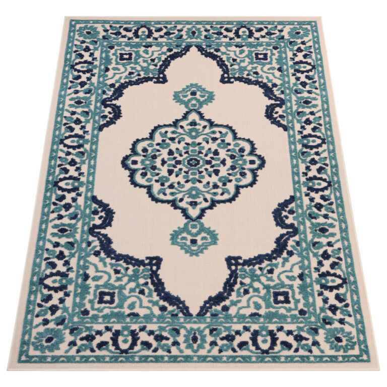 Buitenkleed Patio Blauw Rozet