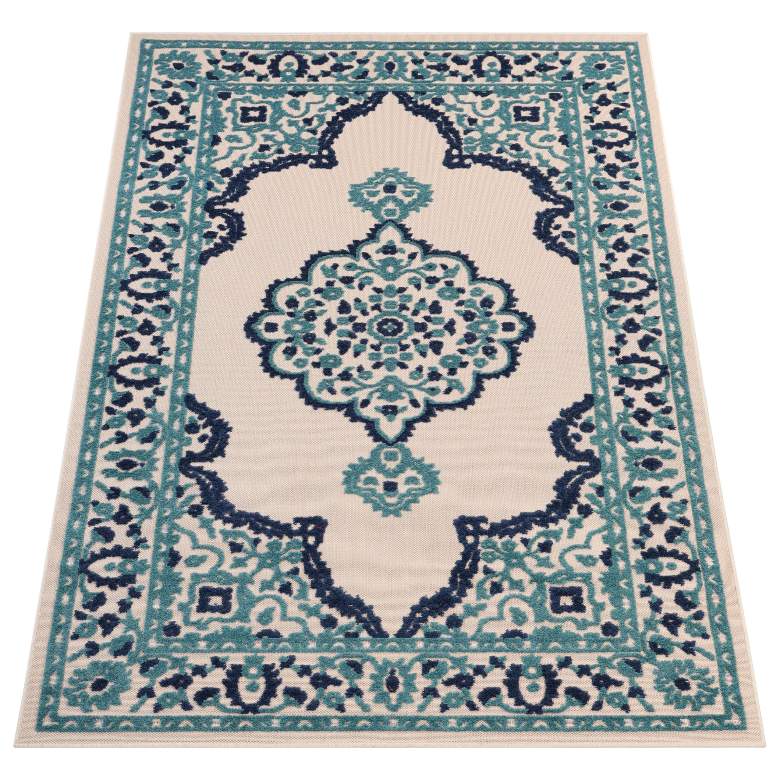 Buitenkleed Patio Blauw Rozet