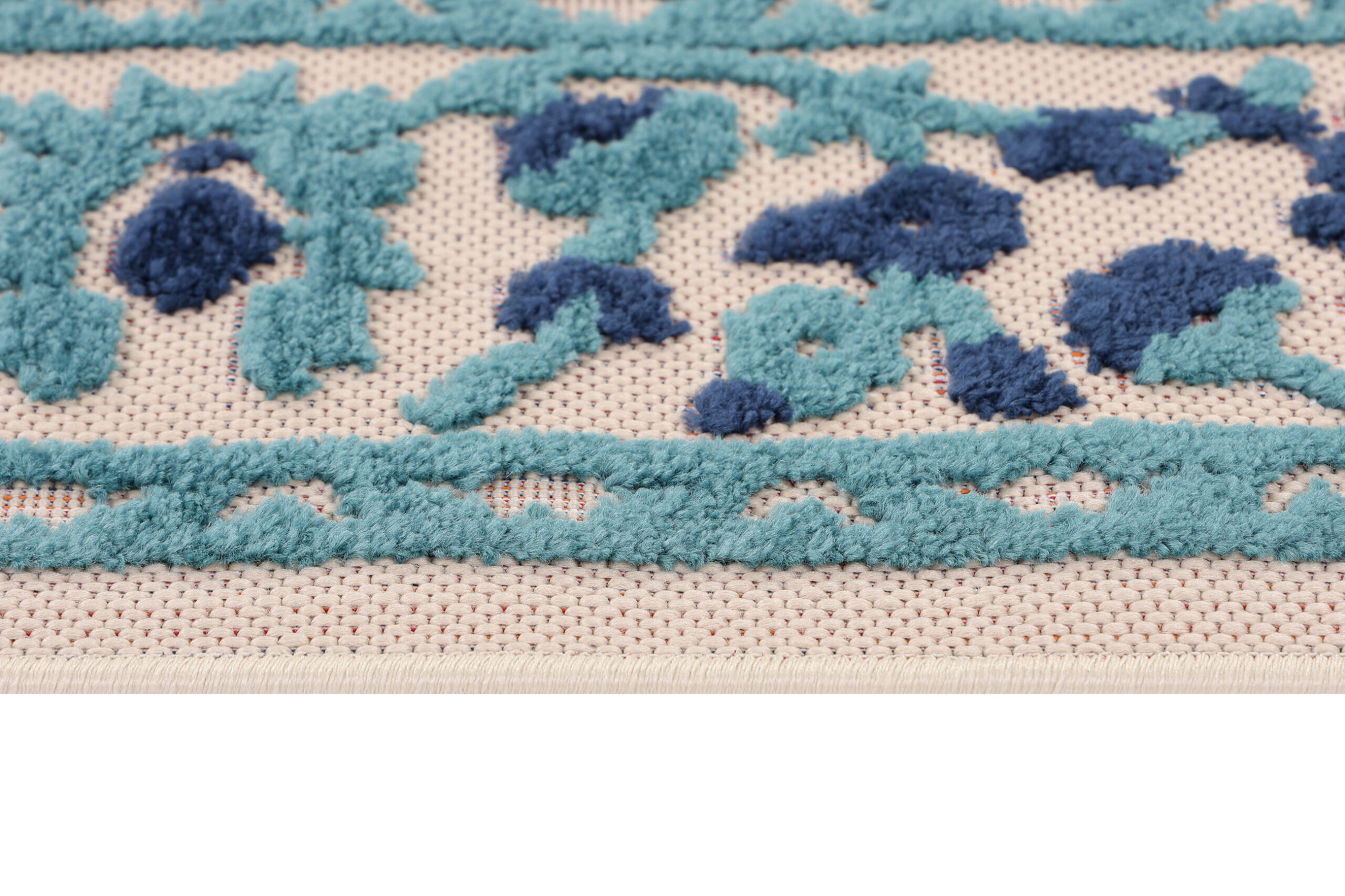 Buitenkleed Patio Blauw Rozet