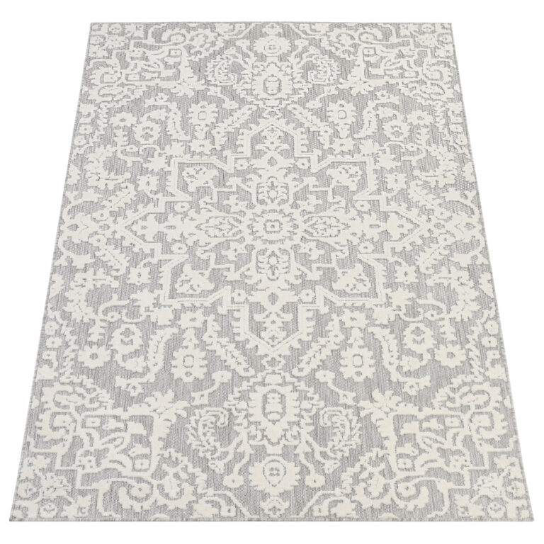 Buitenkleed Patio Grijs Crème Ornamenten