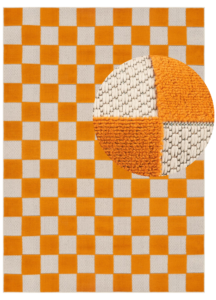 Buiten Vloerkleed Checker Crème Oranje