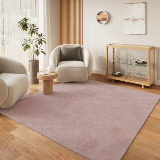 Vloerkleed Lumi Vierkant Roze Antislip