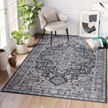 Vloerkleed Dubai Donkerblauw Rozet Antislip