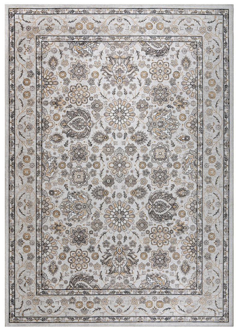 Vloerkleed Dubai Beige Bloemenmotief Antislip