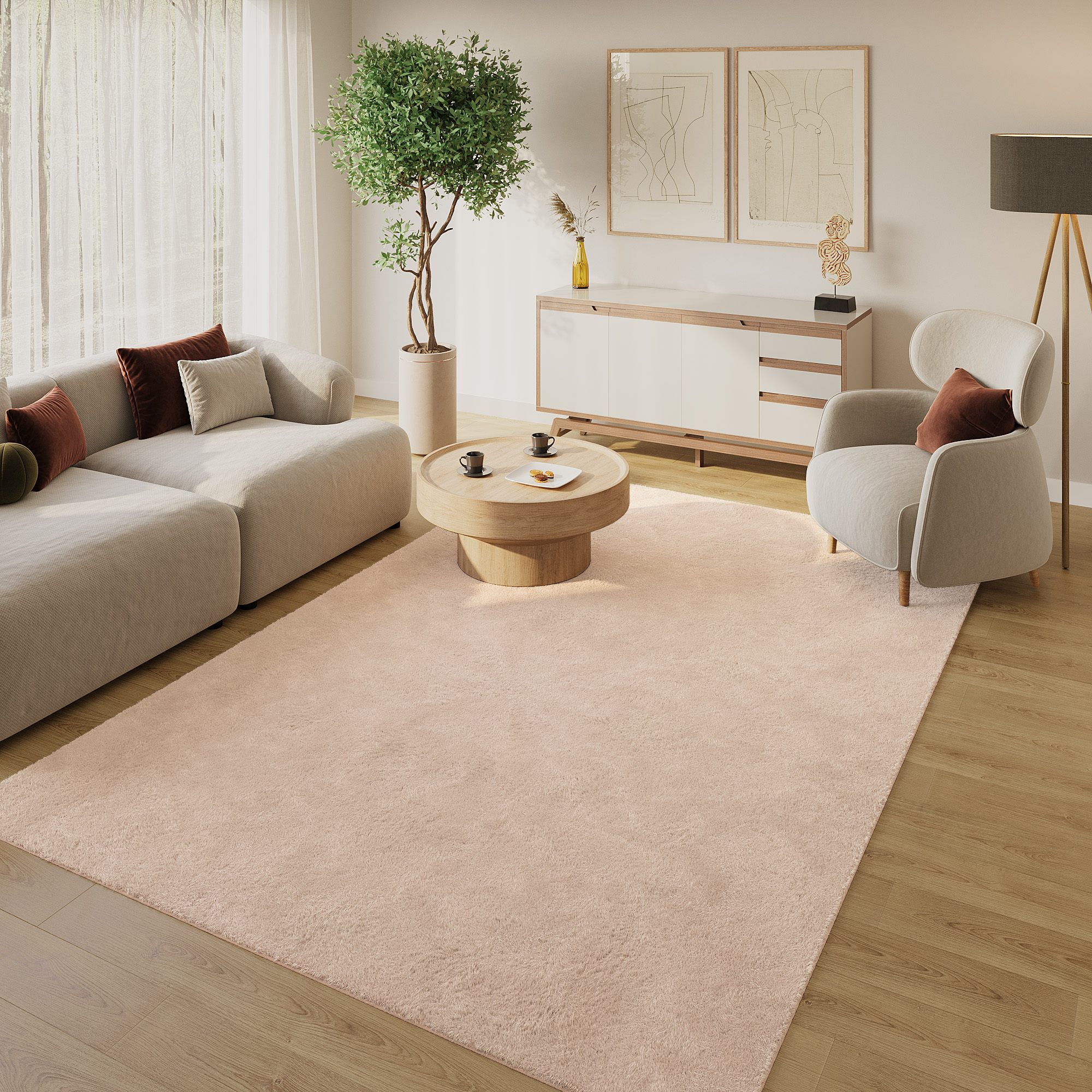 Vloerkleed Lumi Beige Antislip