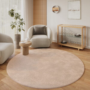 Vloerkleed Lumi Rond Beige Antislip