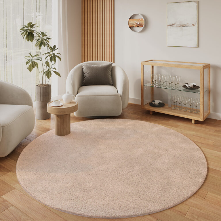 Vloerkleed Lumi Rond Beige Antislip