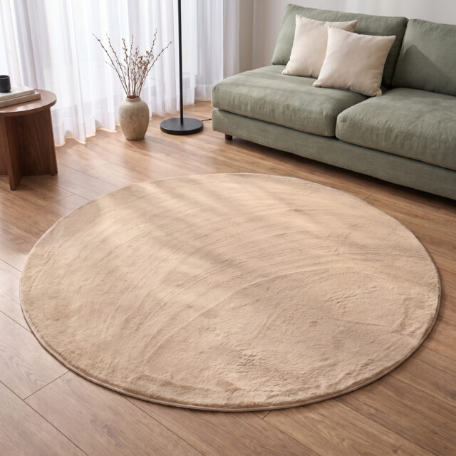 Vloerkleed Lumi Rond Beige Antislip