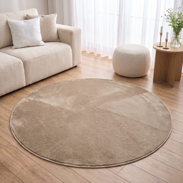 Vloerkleed Lumi Rond Bruin Antislip