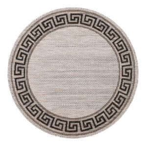 Tapijt Melissa Rond Grijs Zwart ZigZag Indoor Outdoor