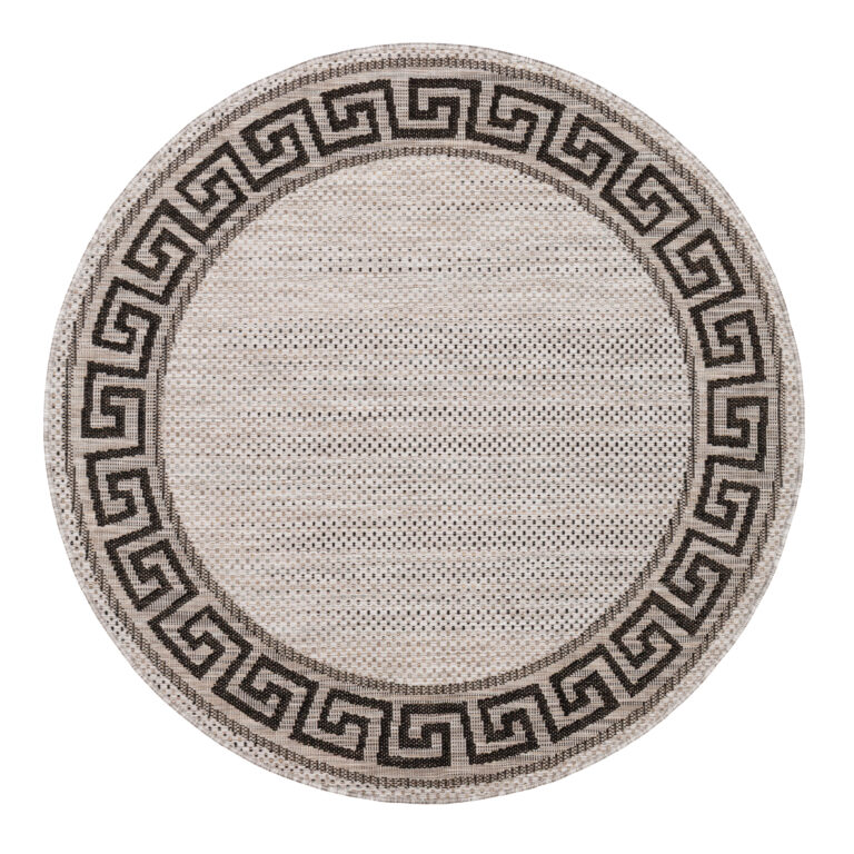 Tapijt Melissa Rond Grijs Zwart ZigZag Indoor Outdoor