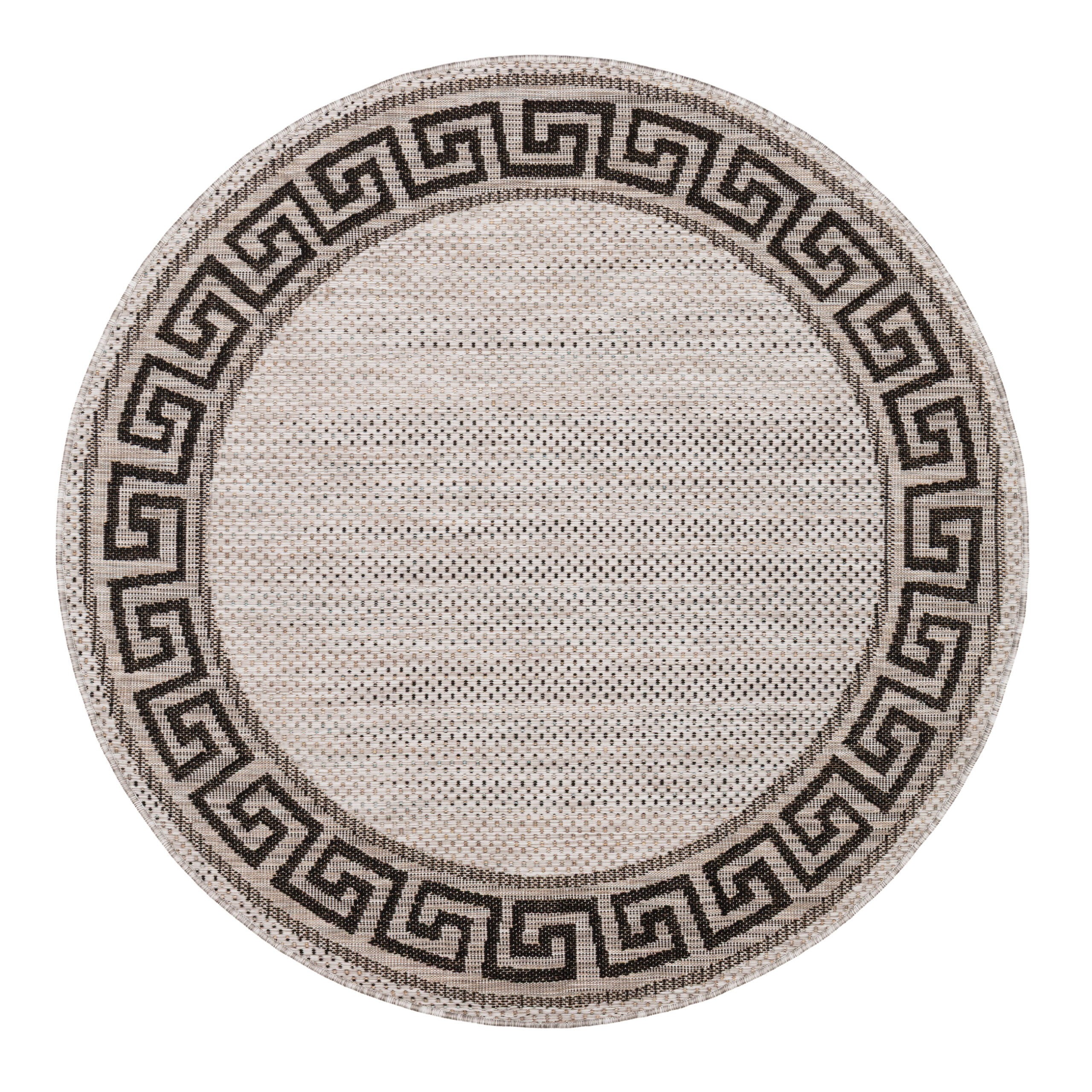 Tapijt Melissa Rond Grijs Zwart ZigZag Indoor Outdoor