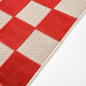 Buiten Vloerkleed Checker Crème Rood