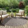 Tapijt Melissa Rond Bruin Frame Indoor Outdoor