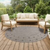 Tapijt Melissa Rond Bruin Frame Indoor Outdoor