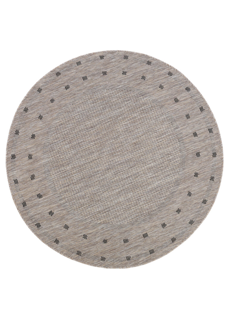 Tapijt Melissa Rond Bruin Frame Indoor Outdoor
