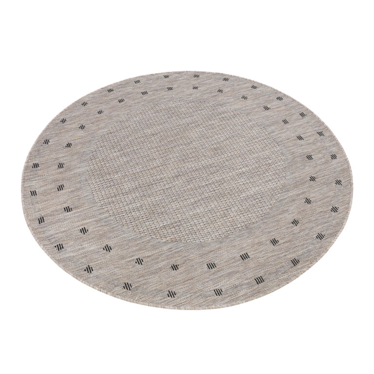 Tapijt Melissa Rond Bruin Frame Indoor Outdoor