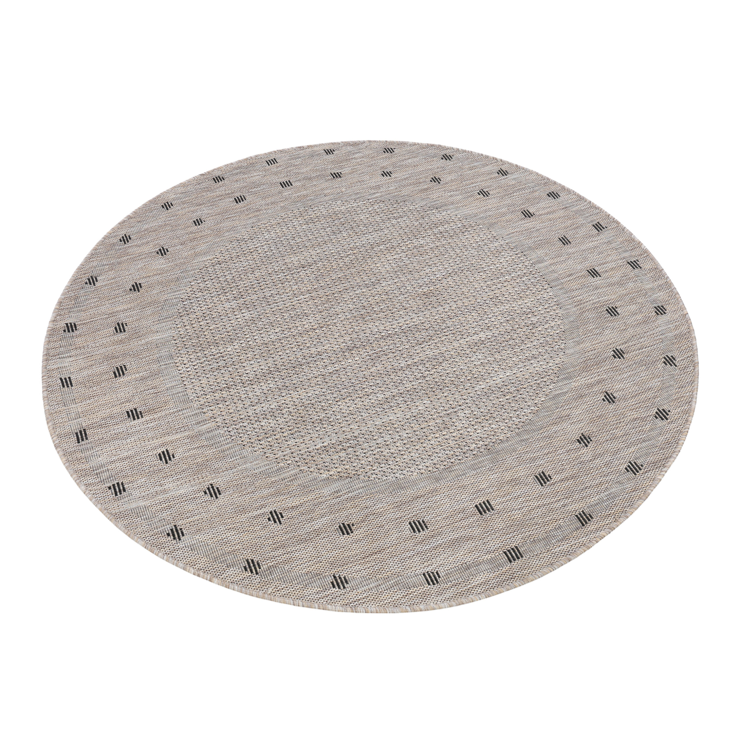 Tapijt Melissa Rond Bruin Frame Indoor Outdoor