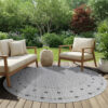 Tapijt Melissa Rond Grijs Frame Indoor Outdoor