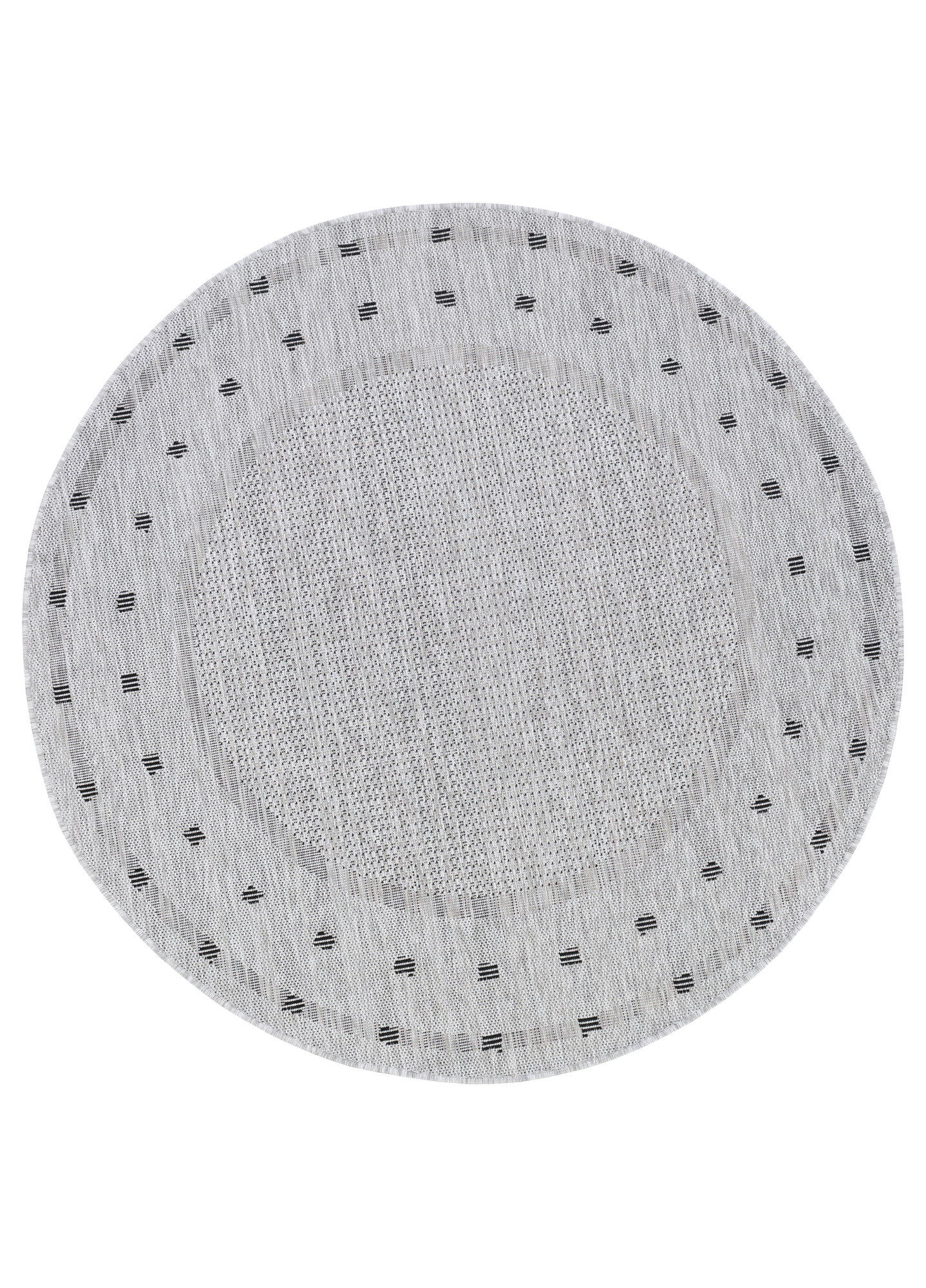 Tapijt Melissa Rond Grijs Frame Indoor Outdoor