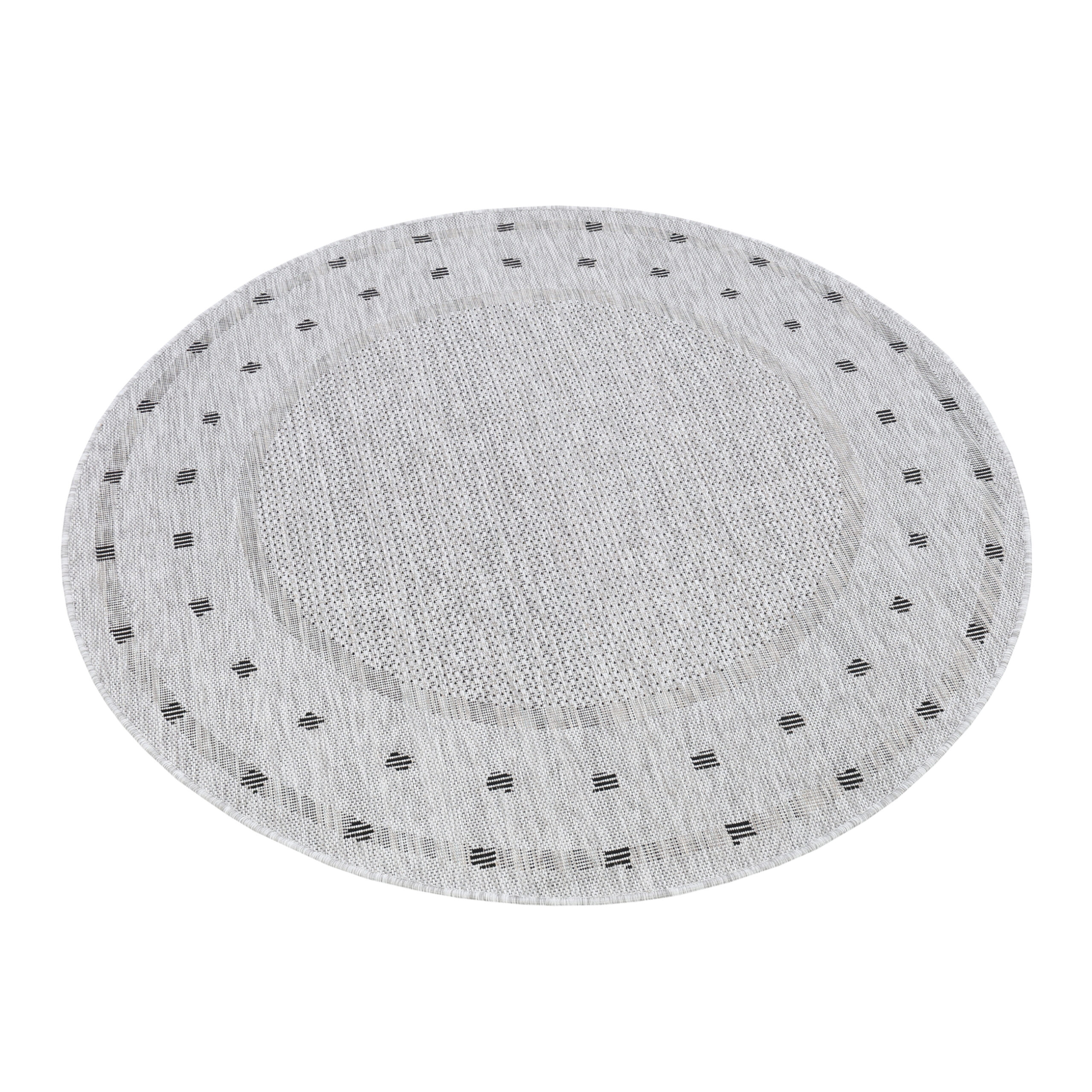 Tapijt Melissa Rond Grijs Frame Indoor Outdoor