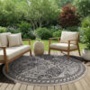 Tapijt Melissa Rond Bruin Zwart Mozaïek Indoor Outdoor