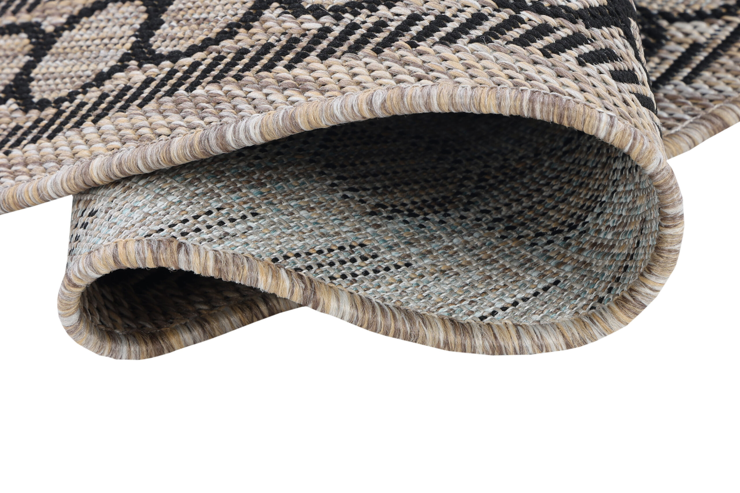 Tapijt Melissa Rond Bruin Zwart Mozaïek Indoor Outdoor