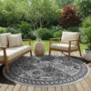 Tapijt Melissa Rond Grijs Zwart Mozaïek Indoor Outdoor