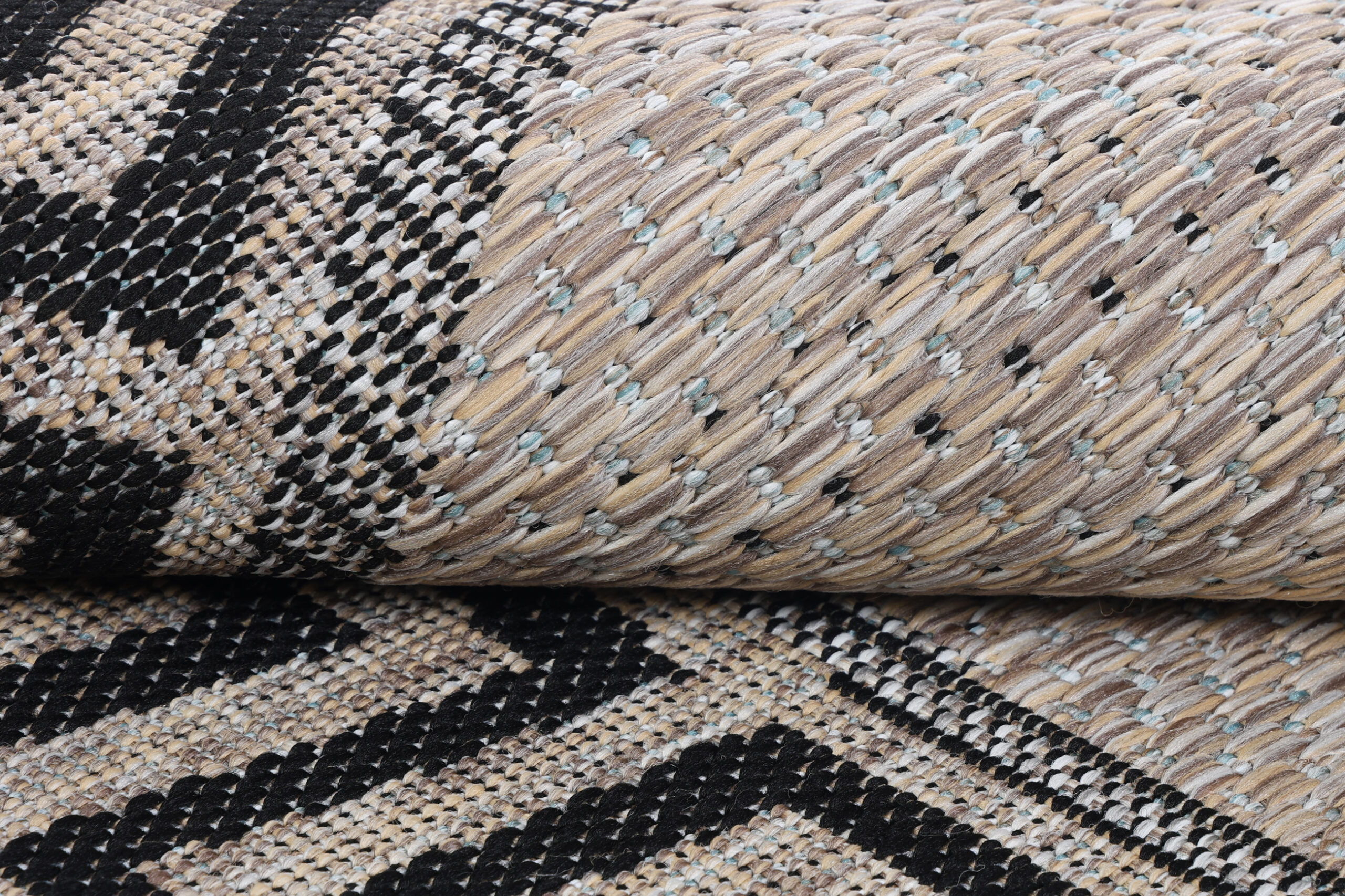 Tapijt Melissa Rond Bruin Zwart ZigZag Indoor Outdoor