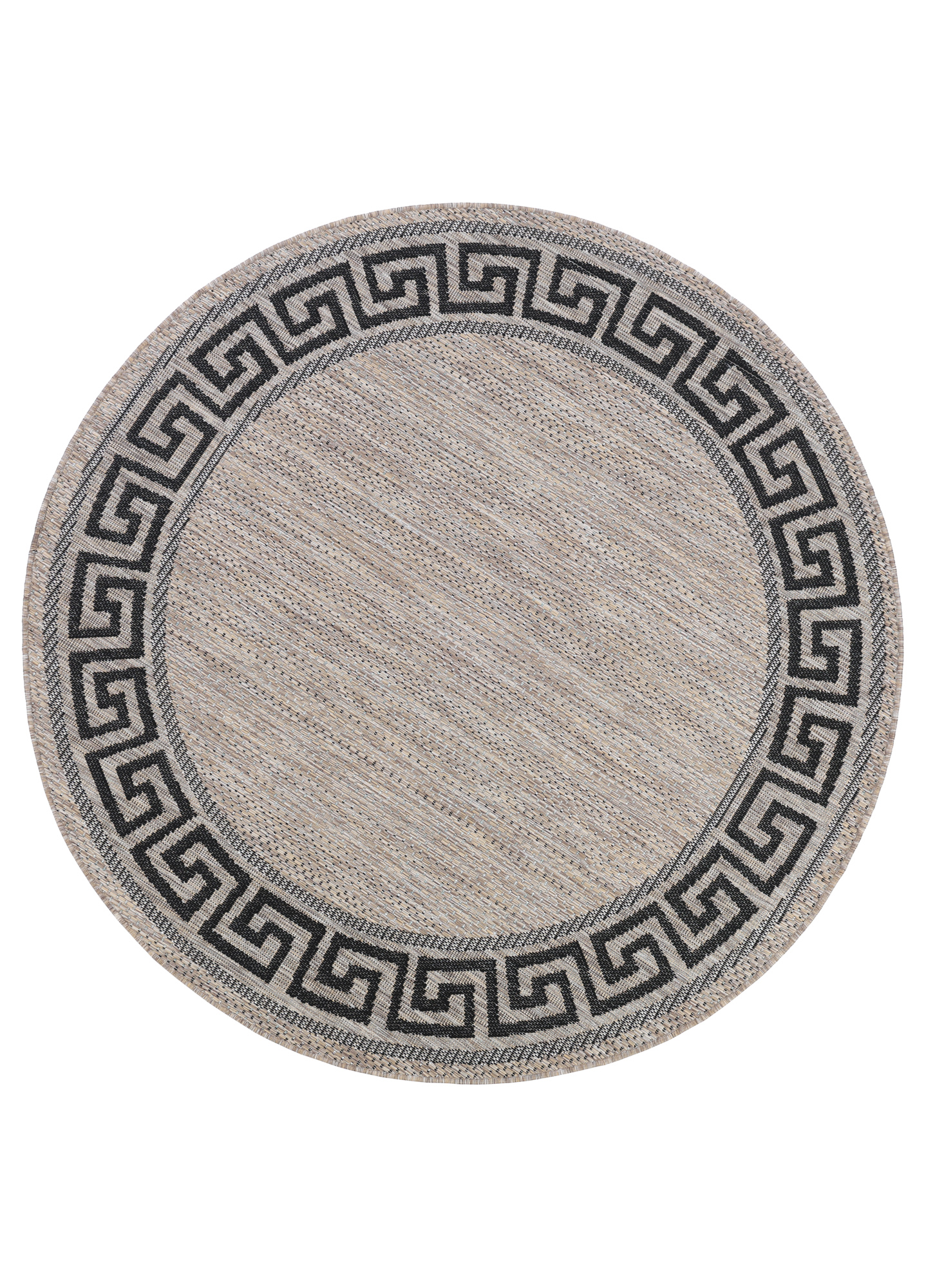 Tapijt Melissa Rond Bruin Zwart ZigZag Indoor Outdoor