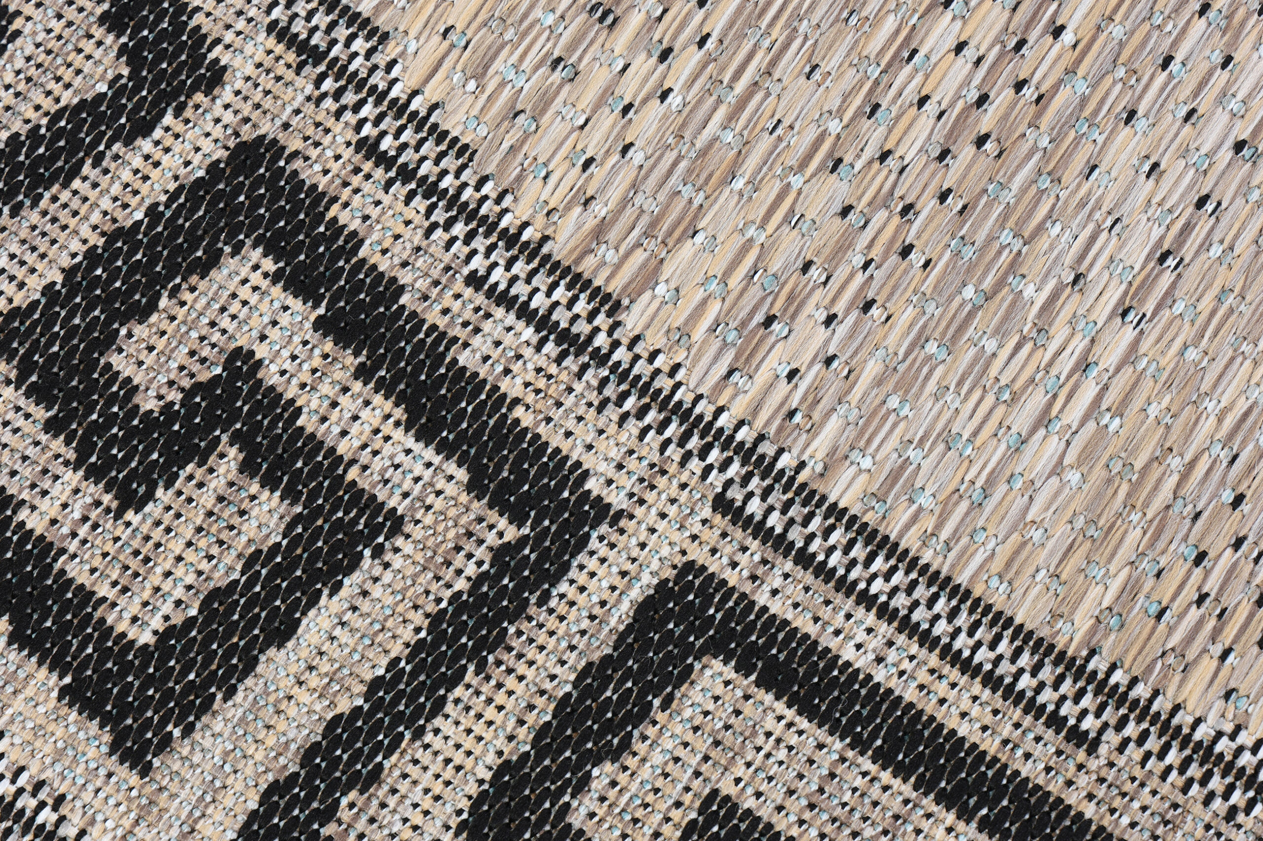 Tapijt Melissa Rond Bruin Zwart ZigZag Indoor Outdoor