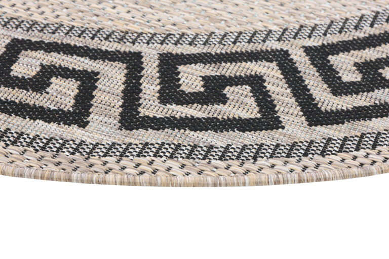 Tapijt Melissa Rond Bruin Zwart ZigZag Indoor Outdoor