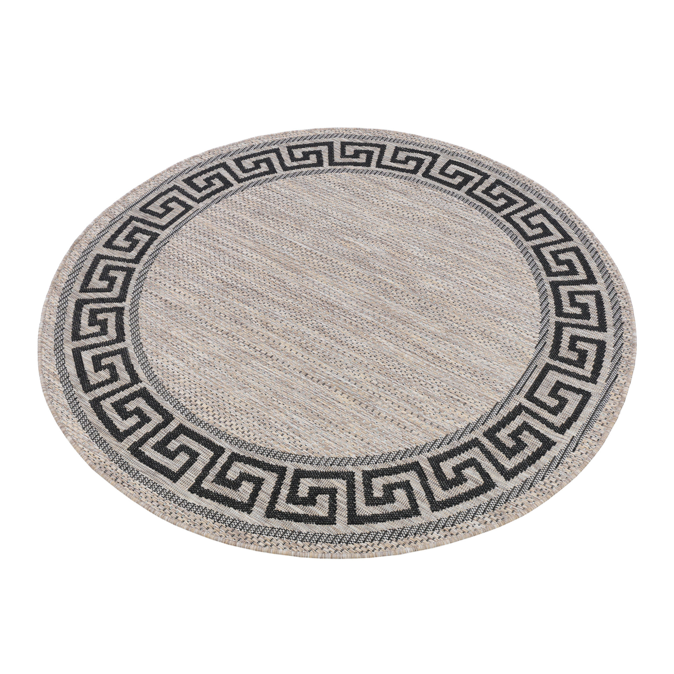 Tapijt Melissa Rond Bruin Zwart ZigZag Indoor Outdoor