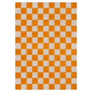 Buiten Vloerkleed Checker Crème Oranje
