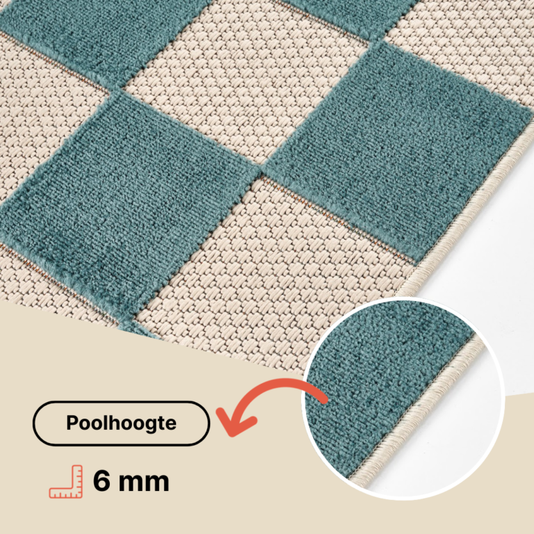 Buiten Vloerkleed Checker Crème Oranje