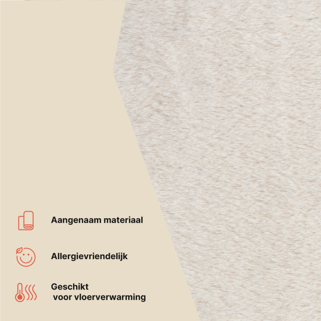Vloerkleed Lumi Crème Antislip