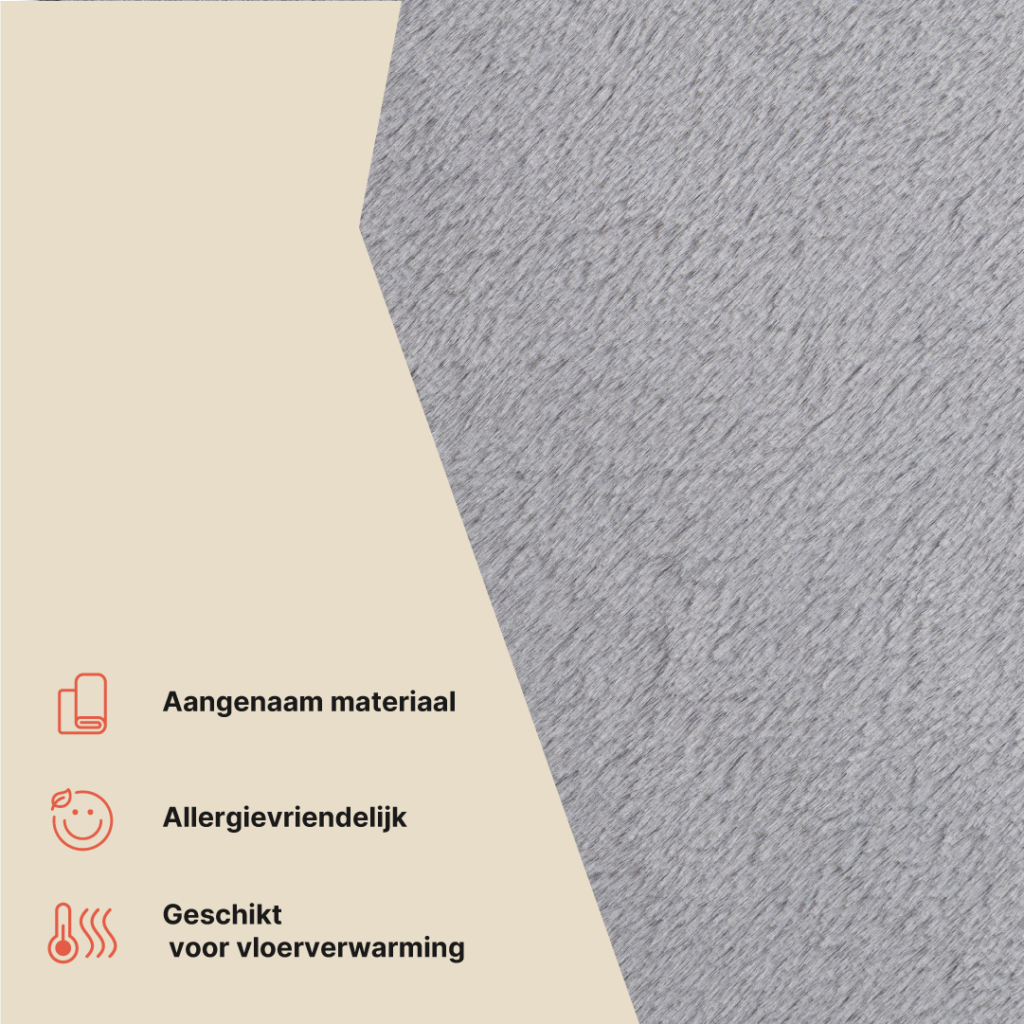 Vloerkleed Lumi Lichtgrijs Antislip