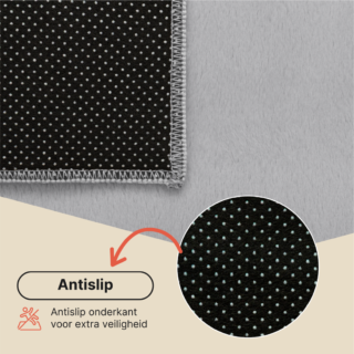 Vloerkleed Lumi Lichtgrijs Antislip