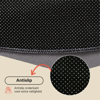 Vloerkleed Lumi Rond Donkergrijs Antislip