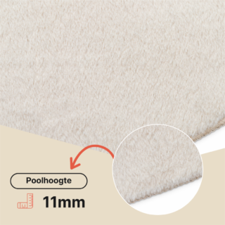 Vloerkleed Lumi Vierkant Crème Antislip