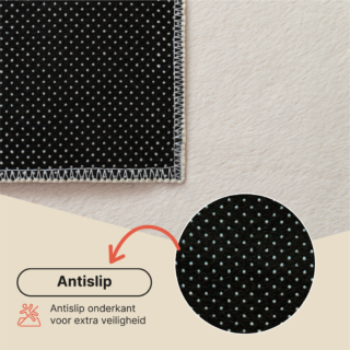 Vloerkleed Lumi Vierkant Crème Antislip