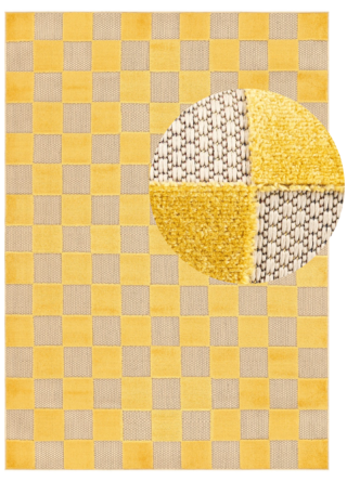 Buitenkleed Checker Crème Geel
