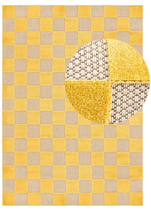 Buitenkleed Checker Crème Geel