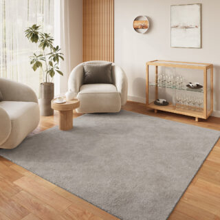 Vloerkleed Lumi Vierkant Lichtgrijs Antislip
