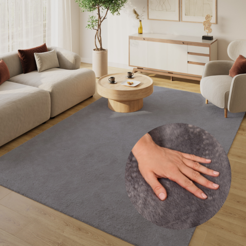 Vloerkleed Lumi Donkergrijs Antislip