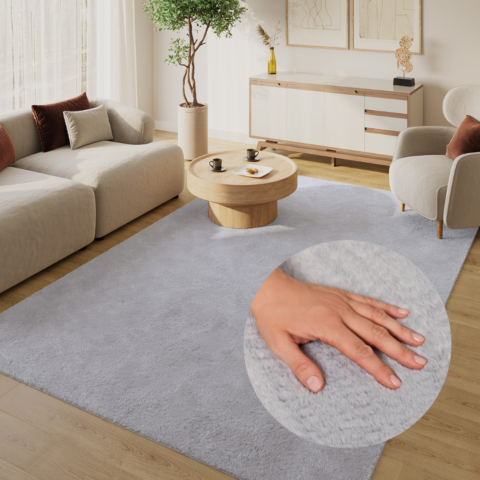 Vloerkleed Lumi Lichtgrijs Antislip