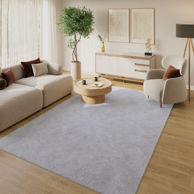 Vloerkleed Lumi Lichtgrijs Antislip