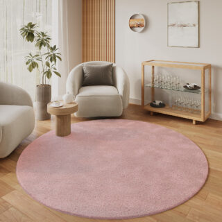 Vloerkleed Lumi Rond Roze Antislip