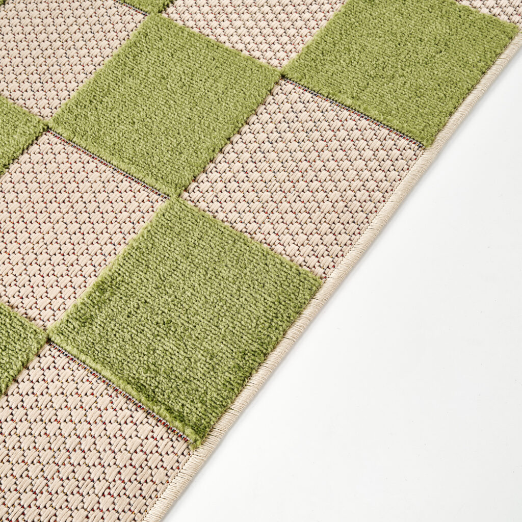 Buitenkleed Checker Crème Groen