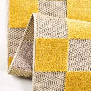 Buitenkleed Checker Crème Geel